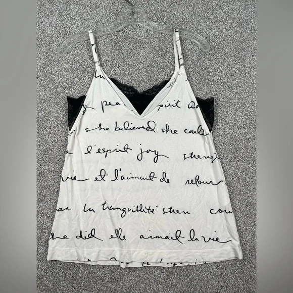 Soma 2 pc V-Neck Cami & Shorts Pajama Set Cream
Black Script Womens Size XS - Picture 9 of 11